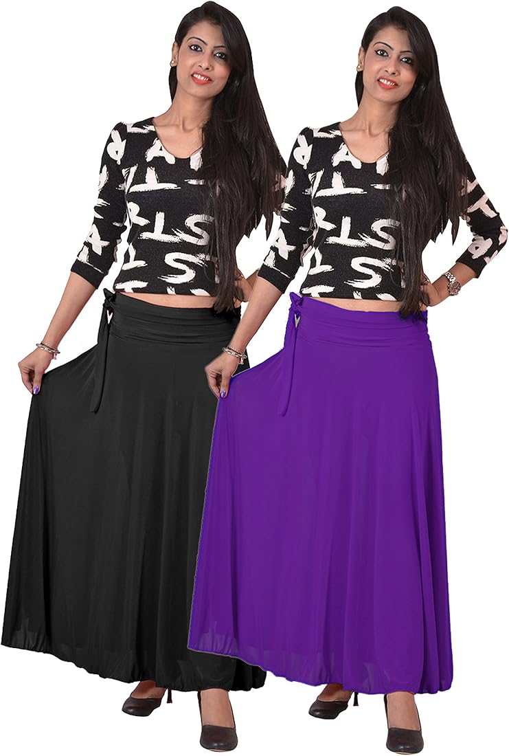 Buy ACE Long Skirt-Black,Purple at Amazon.in