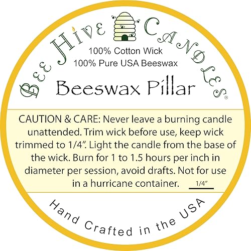 Miniatura 5 de Bee Hive Candles Vela pilar de cera de abeja 100% pura (3 x 4 pulgadas)
