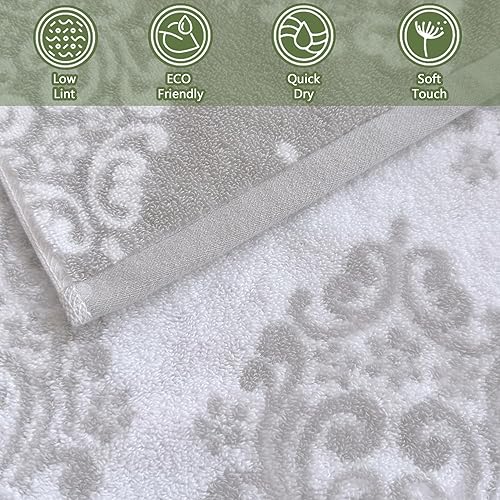 Miniatura 2 de Juego de 4 toallas decorativas para baño, toallas de baño acogedoras de 24 x 47 pulgadas, de secado rápido, suaves, 100% algodón, toallas para baño,
