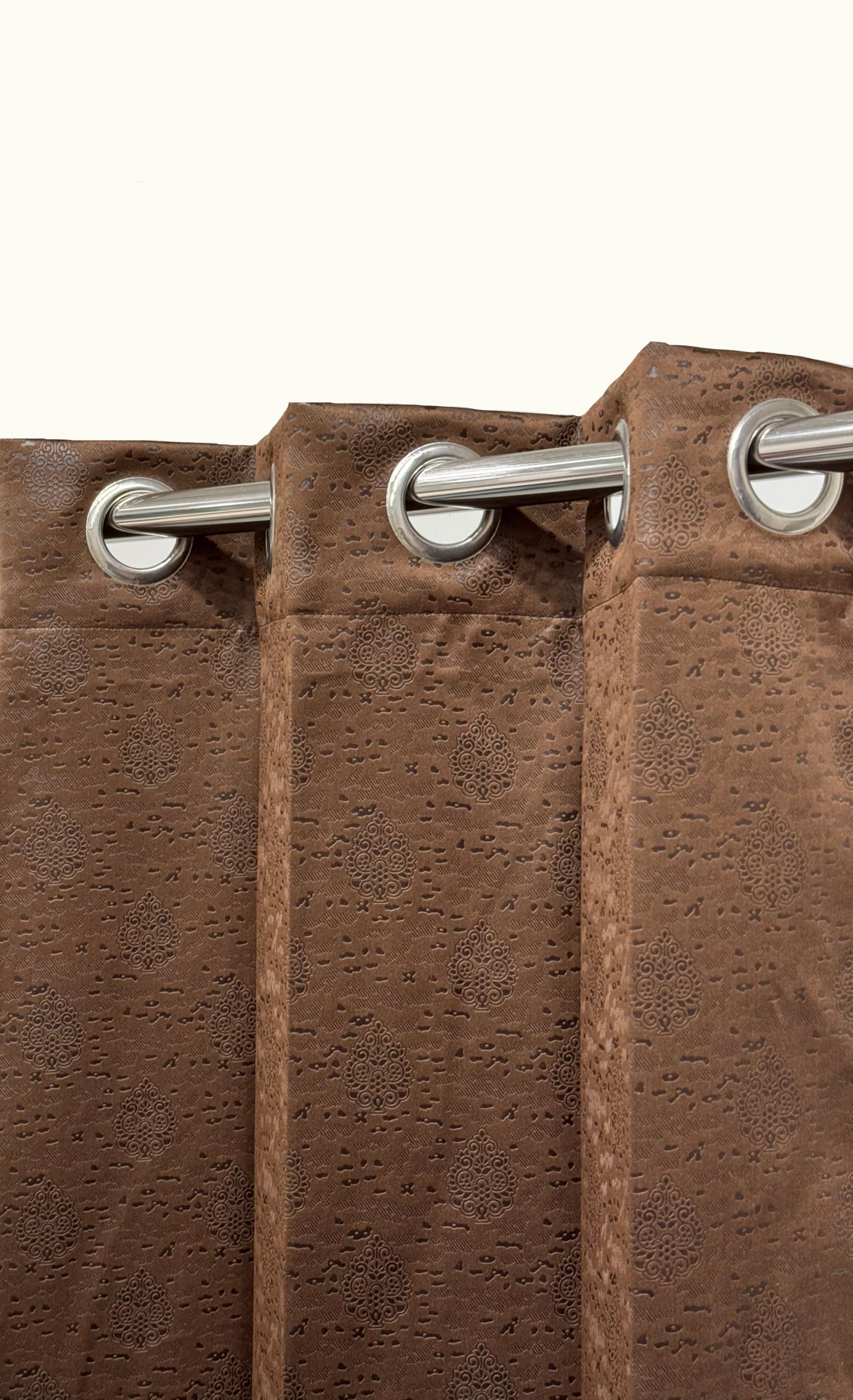 100% Blackout Emboss Curtains for Bedroom -Thermal Insulated Drapes, Door Panels for Home and Office Door 7 Feet Long Set of 2-Coffee