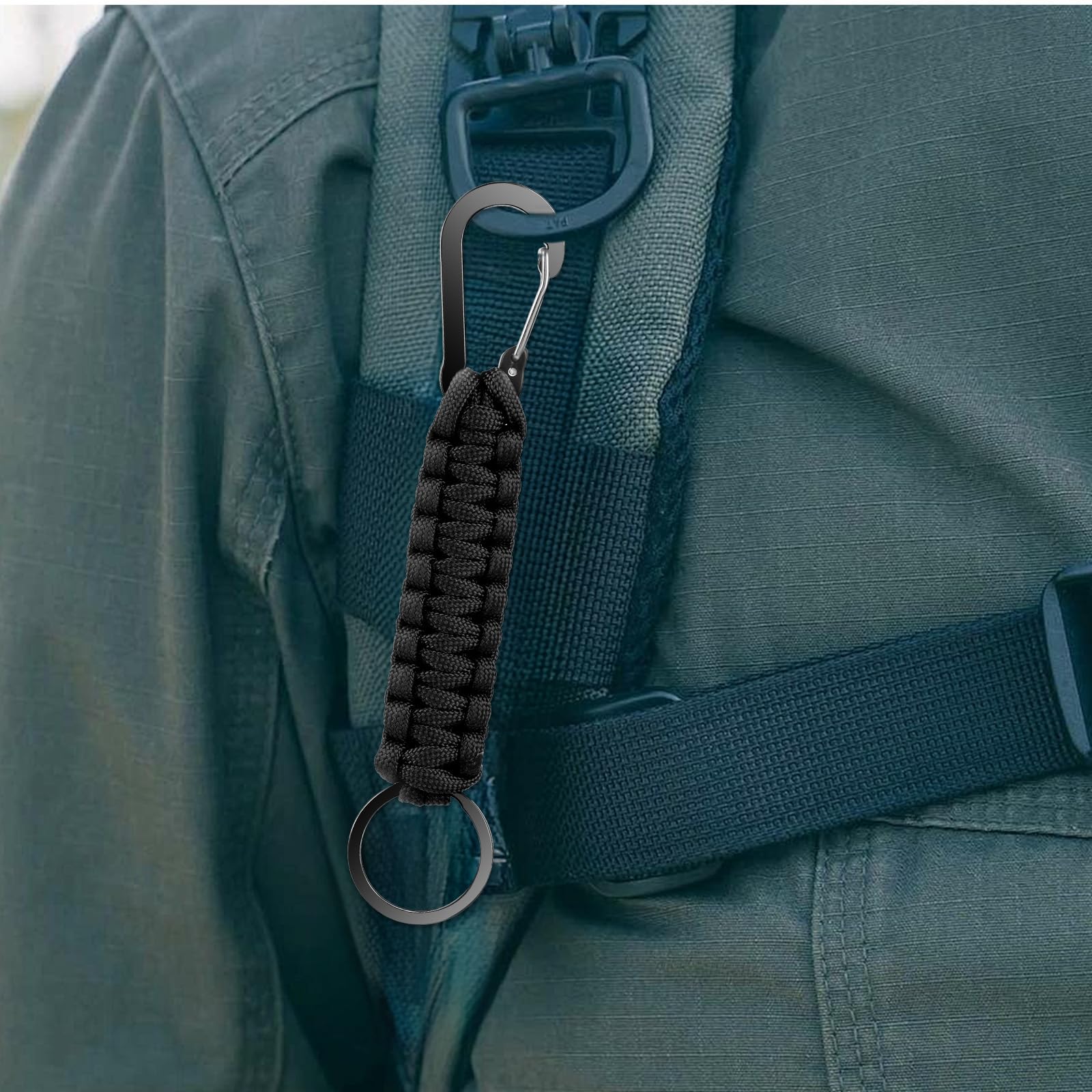Mabor 2szt. Brelok z linkami paracord dla mężczyzn i kobiet, pleciony brelok z klipem, wytrzymały brelok z karabińczykiem, smycz do plecaka