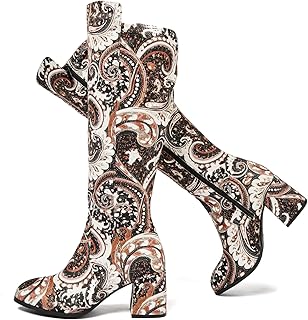 Women's Extra Wide Calf Knee High Boots True Wide Width Chunky Heeled Bo...