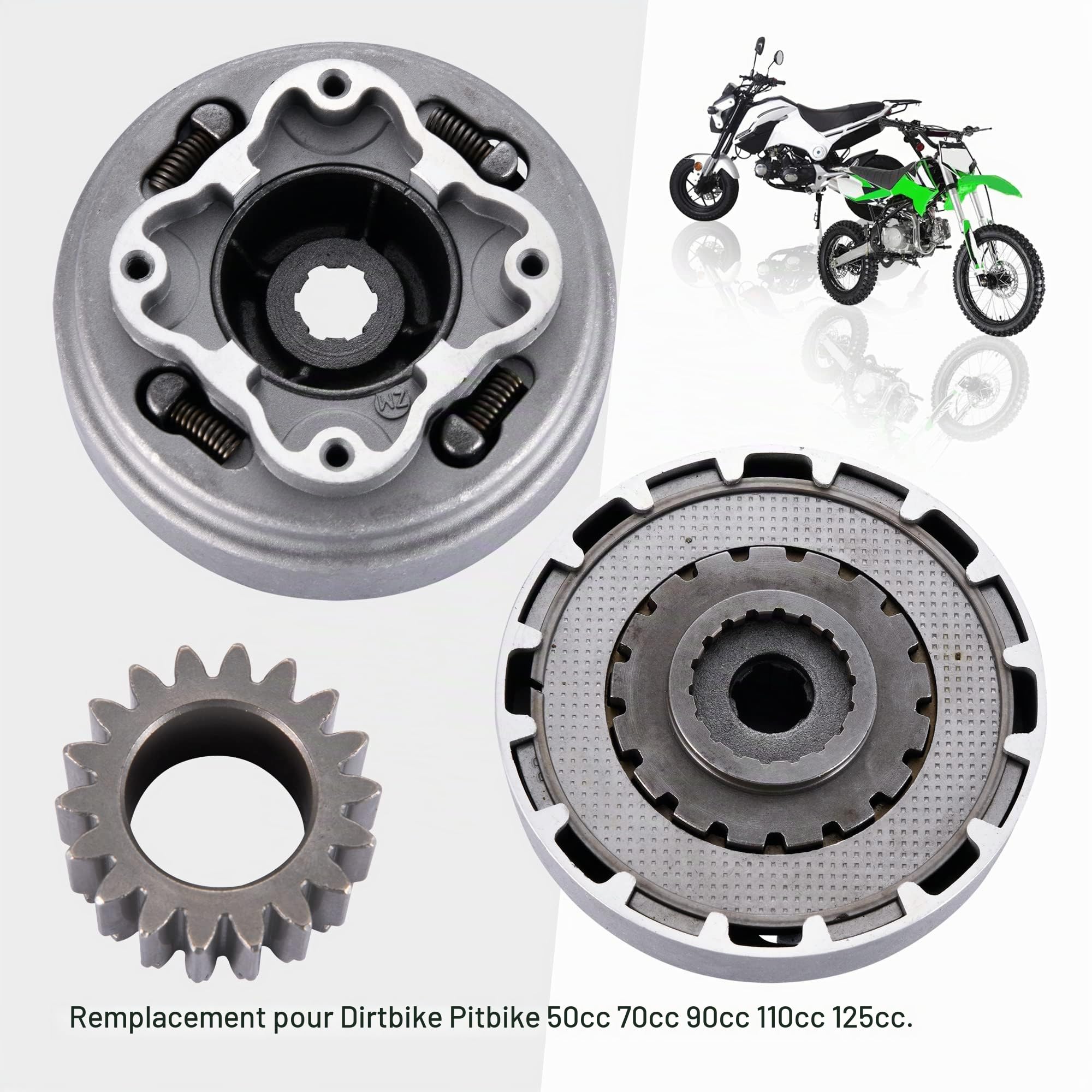 GOOFIT Ensemble d'embrayage Manuel Robuste Remplacement pour Moto Tout-Terrain 50 CC 70 CC 90 CC 110 CC 125 CC.