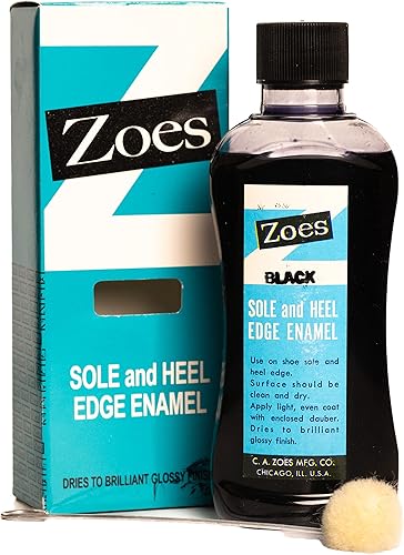 Zoes - Revestimiento de suela y talón, esmalte de borde negro para zapatos de vestir y bordes de botas, fabricado en Estados Unidos