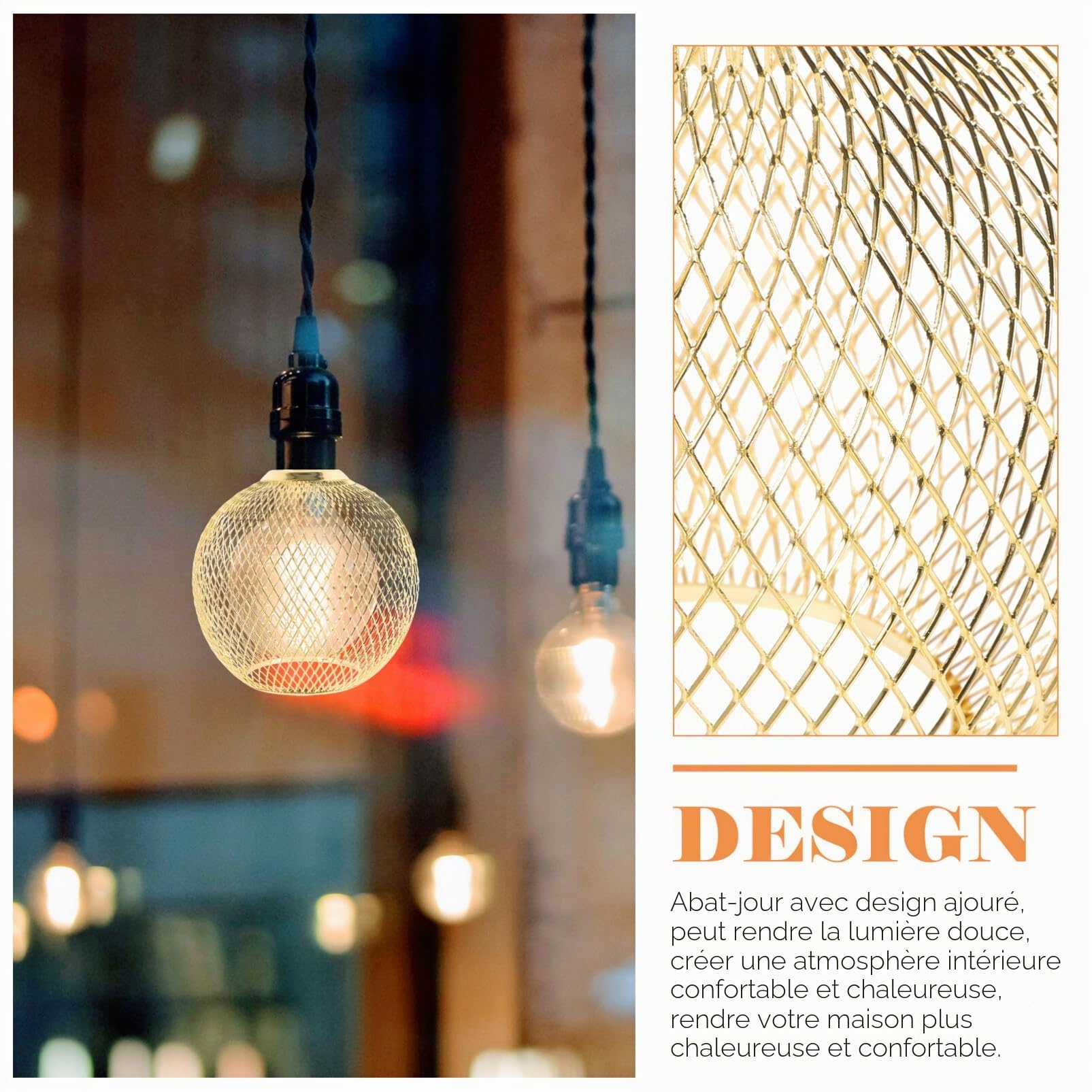 -jour Sphérique pour Lampe Suspendue Design Moderne Couvre-lampe Décoratif pour Éclairage Intérieur et Extérieur Compatible avec Plafonniers et Lampes à Suspension
