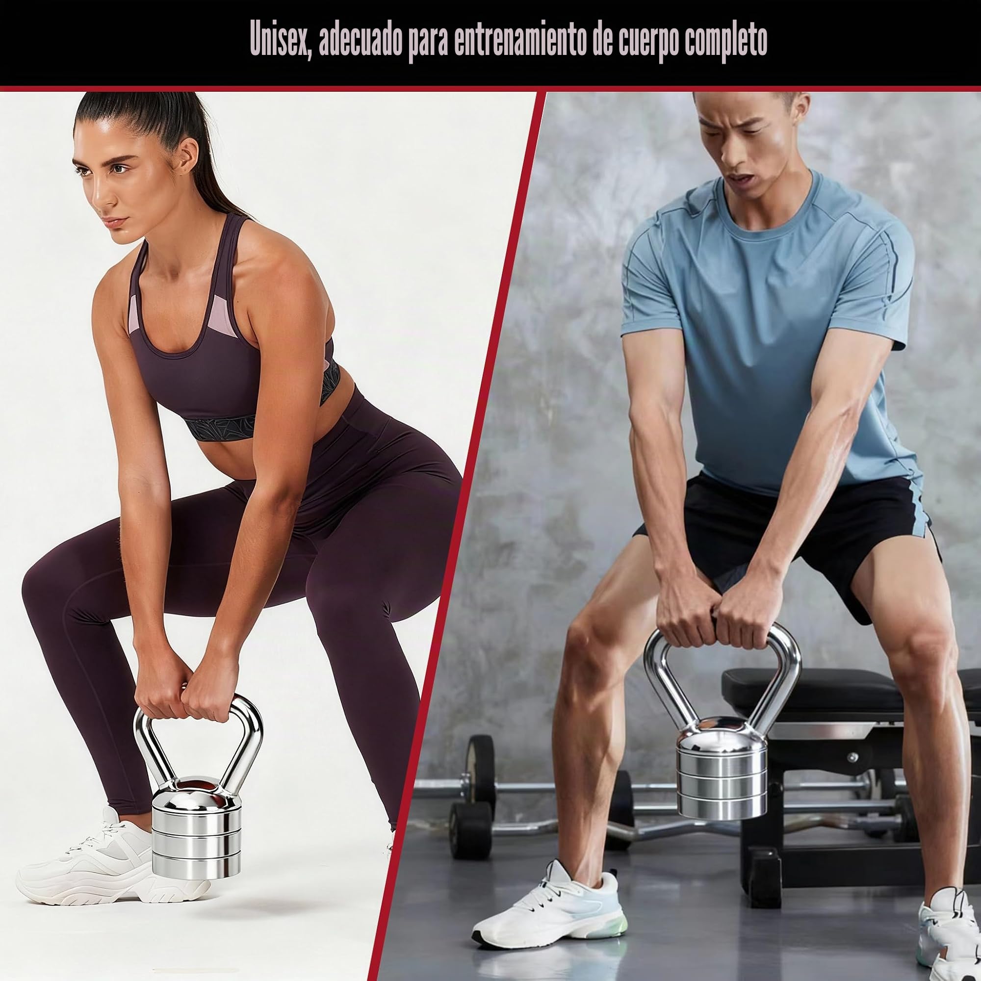 bimiti Kettlebell ajustable 10 kg, juego de pesas rusas 4 en 1, pesa rusa, rango de peso ajustable 3/5/8/10 kg, pesas rusas para entrenamiento de cuerpo completo y entrenamiento de fuerza en casa o en