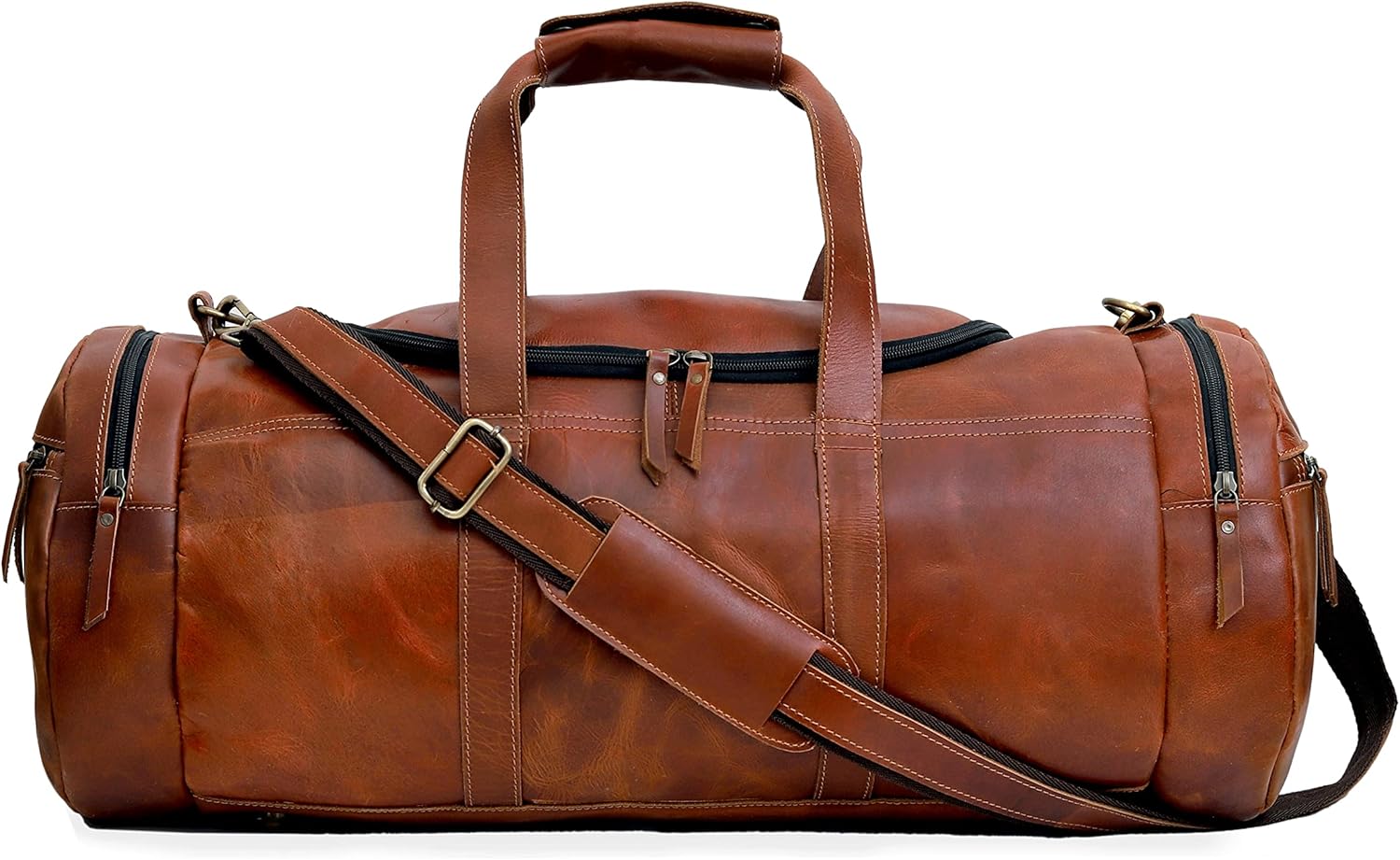 Leather Travel Duffel Bag Gym Sports Bag Airplane Luggage