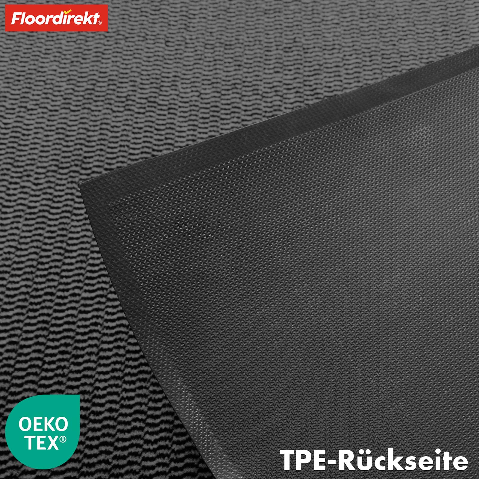 Floordirekt Premium alfombra para zona de entrada, 60x90cm Antracita, alfombra antideslizante para interior y exterior, antideslizante y lavable, alfombra de limpieza para pasillo, alfombra para