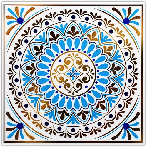 DICOFUN 32 azulejos marroquíes para despegar y pegar, 6 x 6 pulgadas, impermeable, mandala para pegar en azulejos de pared (estilo 2)