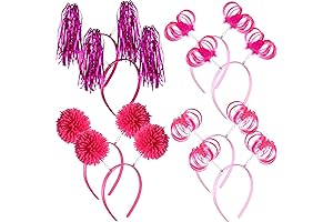 Pink Ribbon Ponytail Headband | Pom Pom Headbands for Women & Girls...