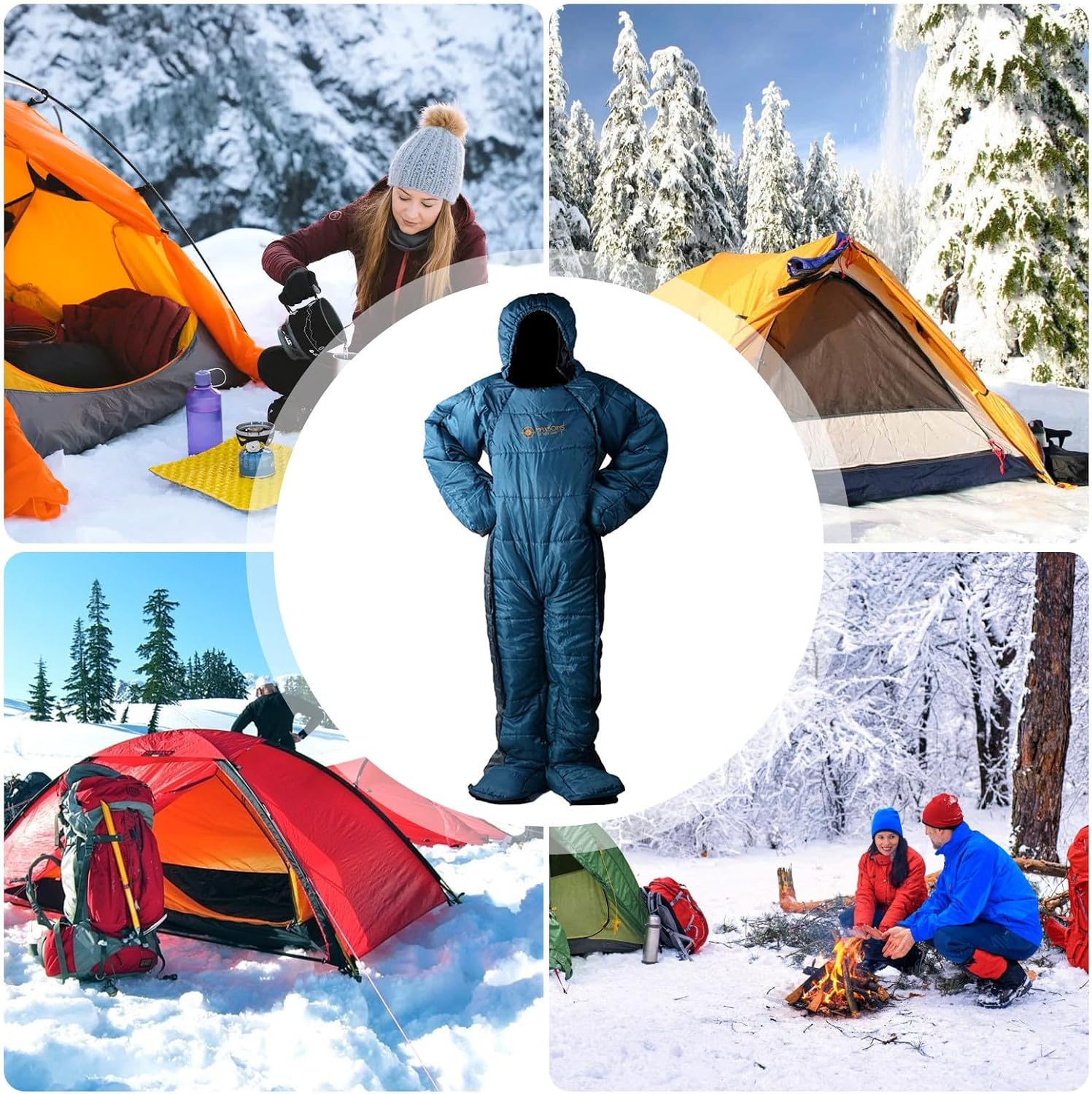 脚付き寝袋 - ウェアラブル冬用ウォーマーバッグ、パーカー 脚付き寝袋 - ウェアラブル冬用ウォーマーバッグ、パーカー