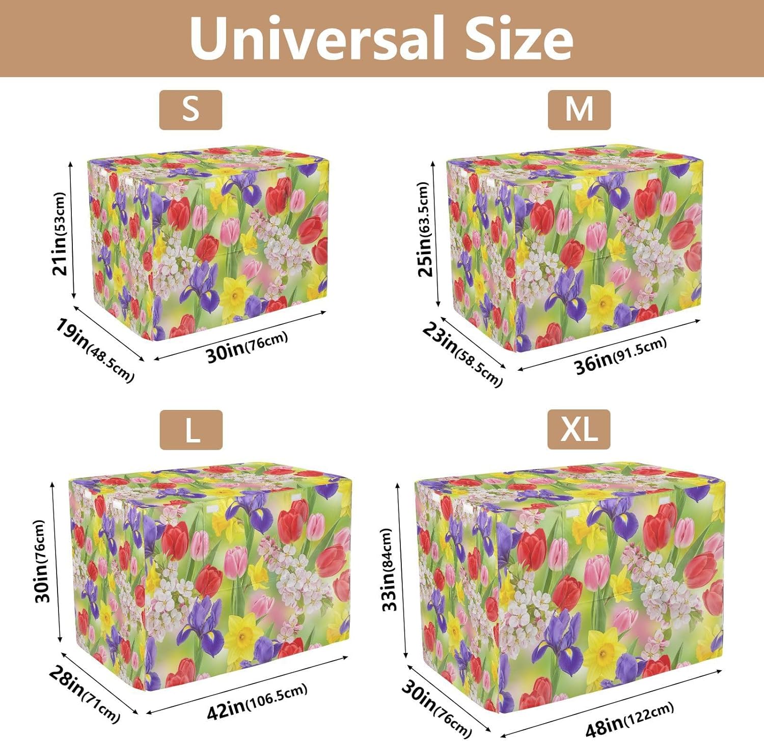Spring Flower Red Tulips Dog Crate Cover Windproof, S-XL Breathable Covers for Pet Crates, X-Large