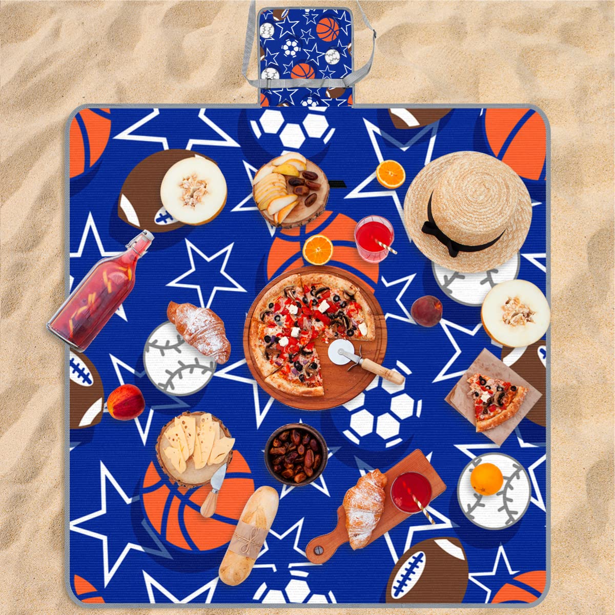 TropicalLife Sport Basket Picnic Coperta Sport Baseball Calcio Quadrato Impermeabile Pieghevole Indoor Outdoor Mat Tappeti per Spiaggia Campeggio Parco Famiglia Gathering Attività