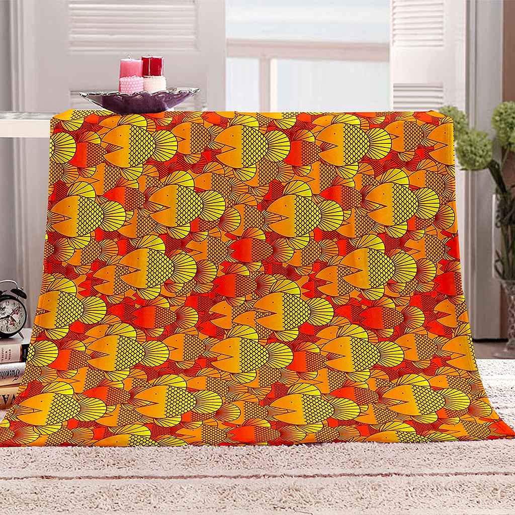 Couverture polaire en flanelle poisson doré 150x200cm pour lit et canapé