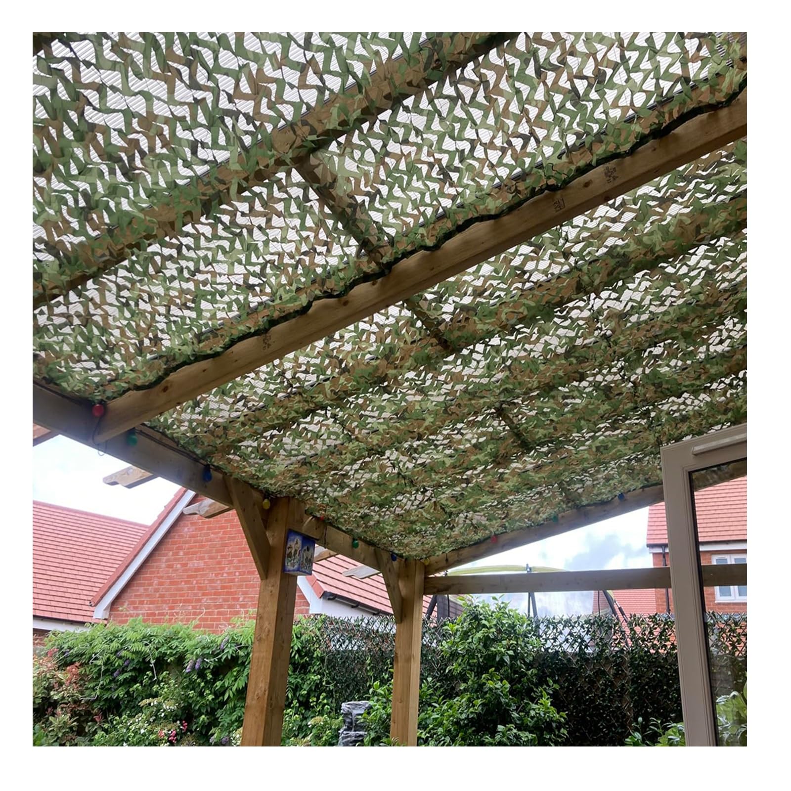 WQPMNYG Beige Shade Netting for Garden Terrace & PatioUV Protection Camouflage Mesh Fabric 3x6m 4x4m 3x5m 1.5x2m 2x3m 5x8m 10x10m (Green 8x15m)