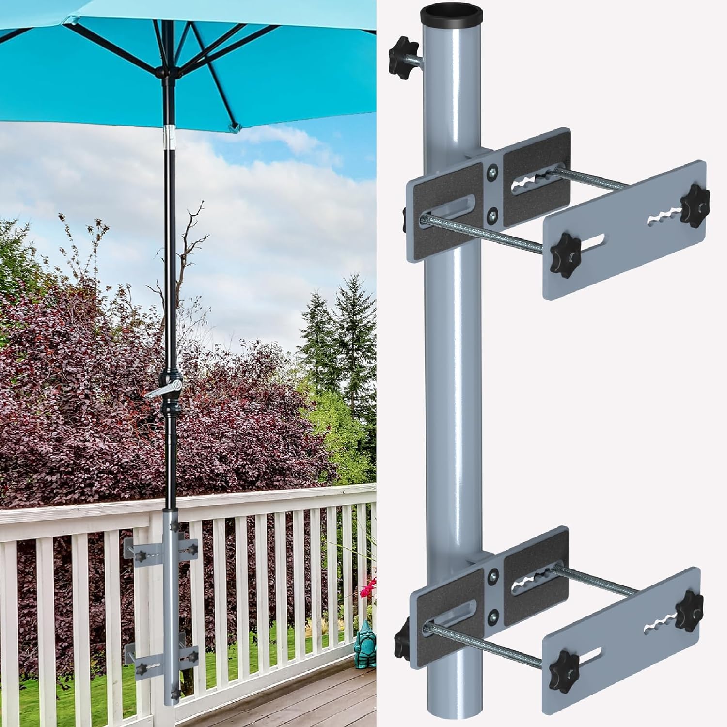 Deck Man Patio Table/Offset Umbrella Railing