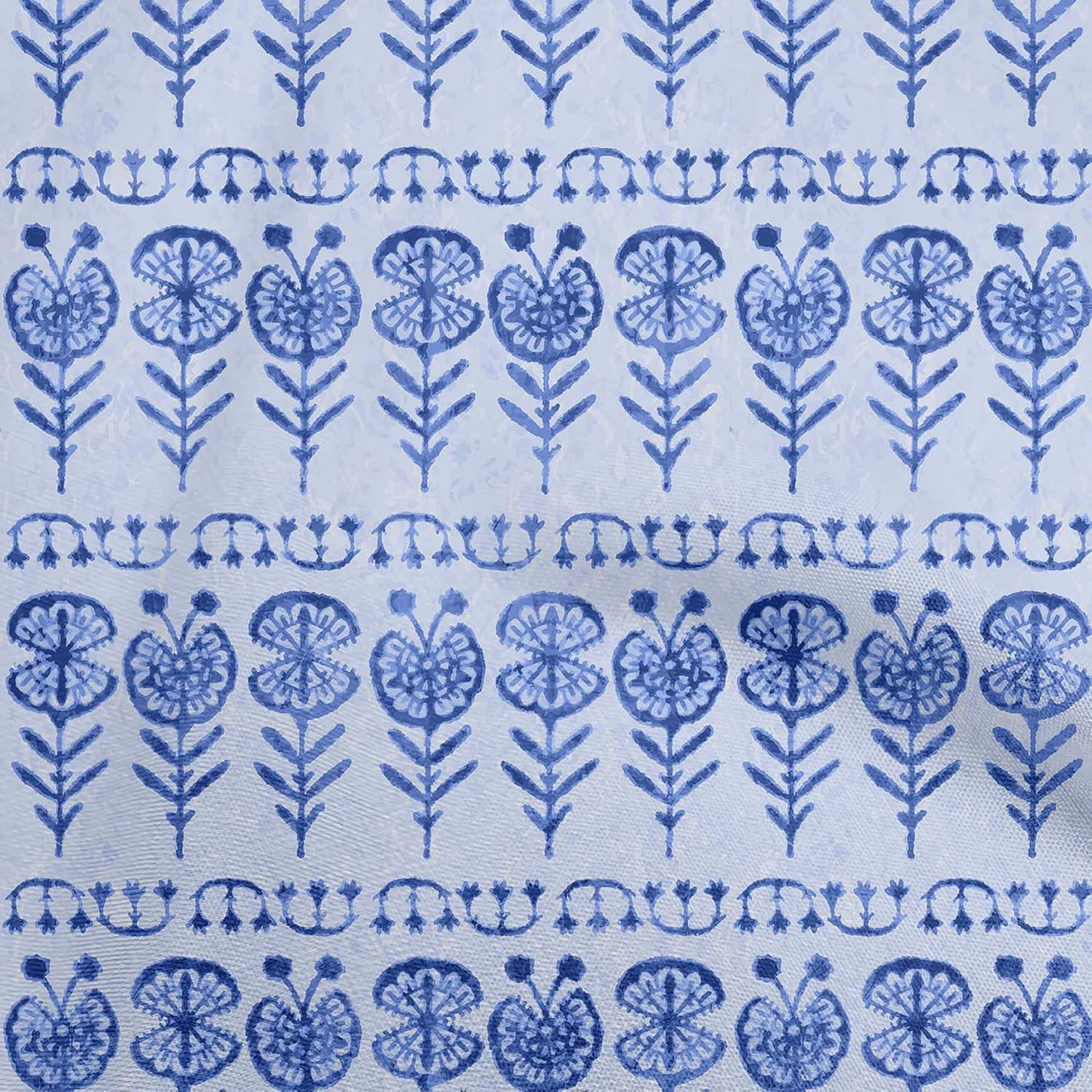 oneOone Cotton Flex Light Blue Fabric Asian Block Dress Material Fabric Print Fabric By The Yard 40 Inch Wide-3