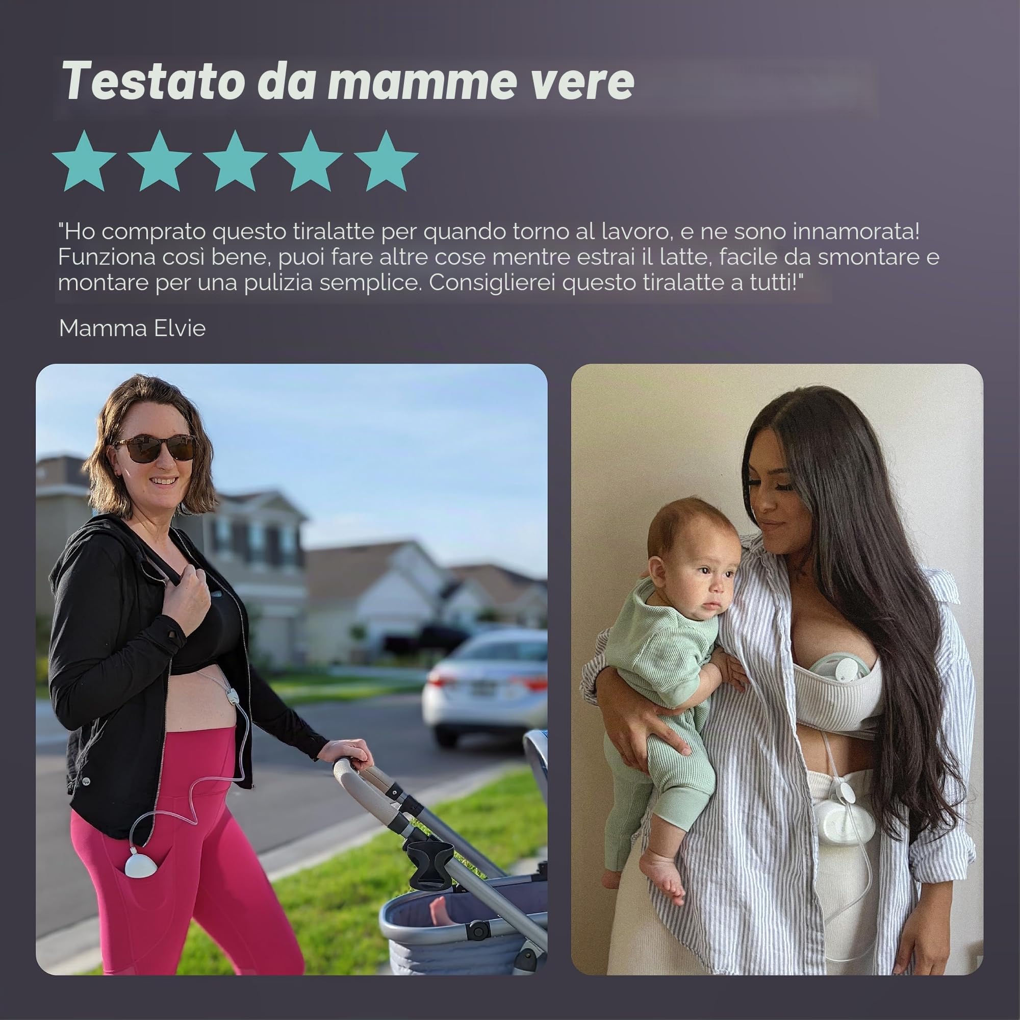 Elvie Stride Hospital-Grade Tiralatte controllato da app | Tiralatte elettrico ultra silenzioso indossabile a mani libere con 2 modalità 20 impostazioni e 5 once Capacità per tazza