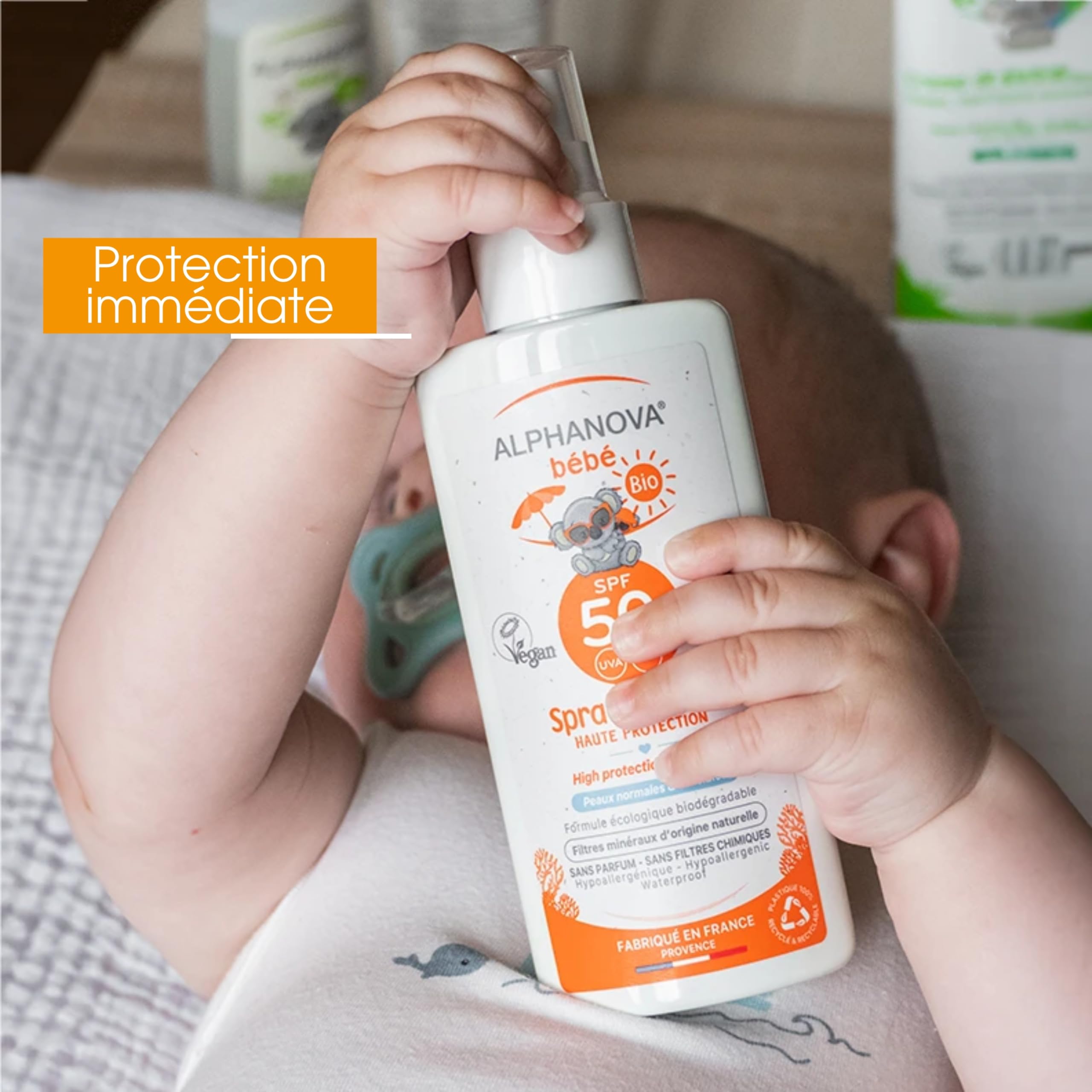 Alphanova - Crema solar bebe f50 bio spray
