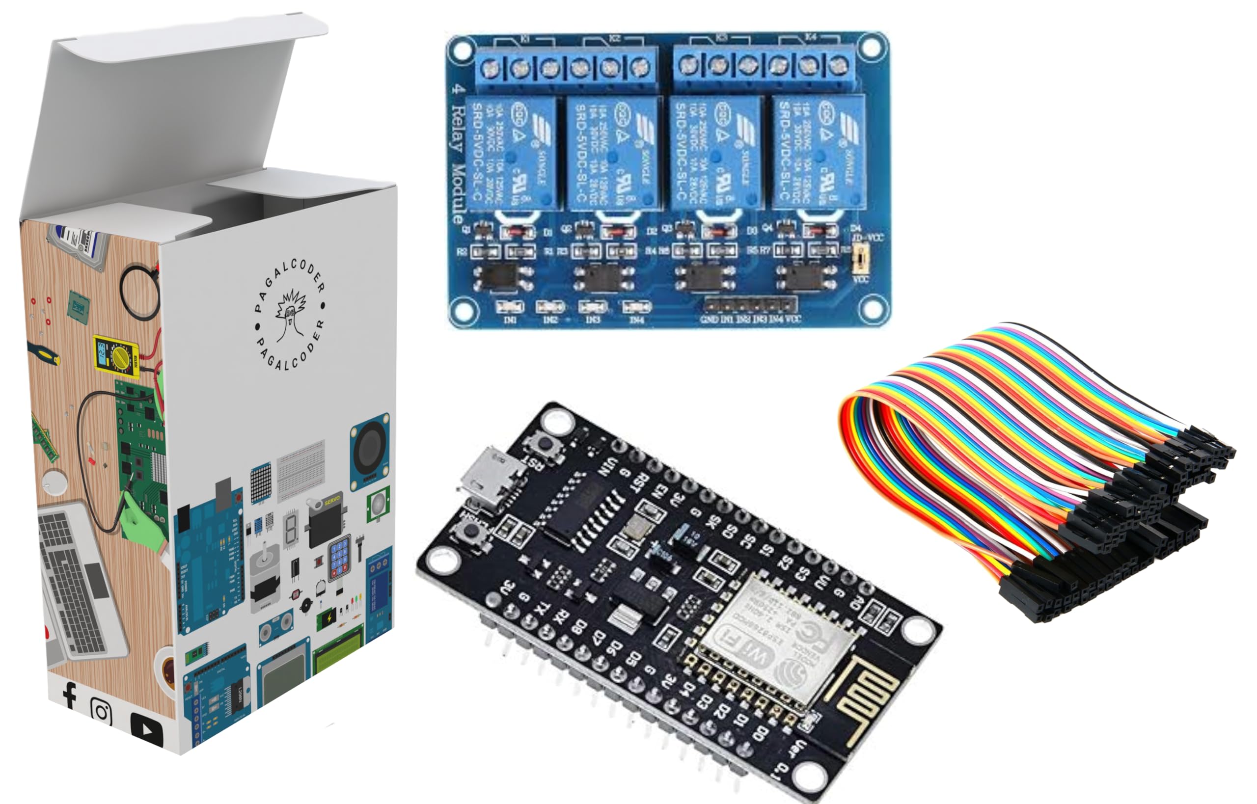 PAGALCODER | Nodemcu IOT Kit Esp8266 | 4 Channel Relay 5V | With F-F Jumper For Connections | IOT Home automation | Robotics Programming | IOT Autonomous Garden Water Supply (B0BTNRR42S) Amazon Price History, Amazon Price Tracker