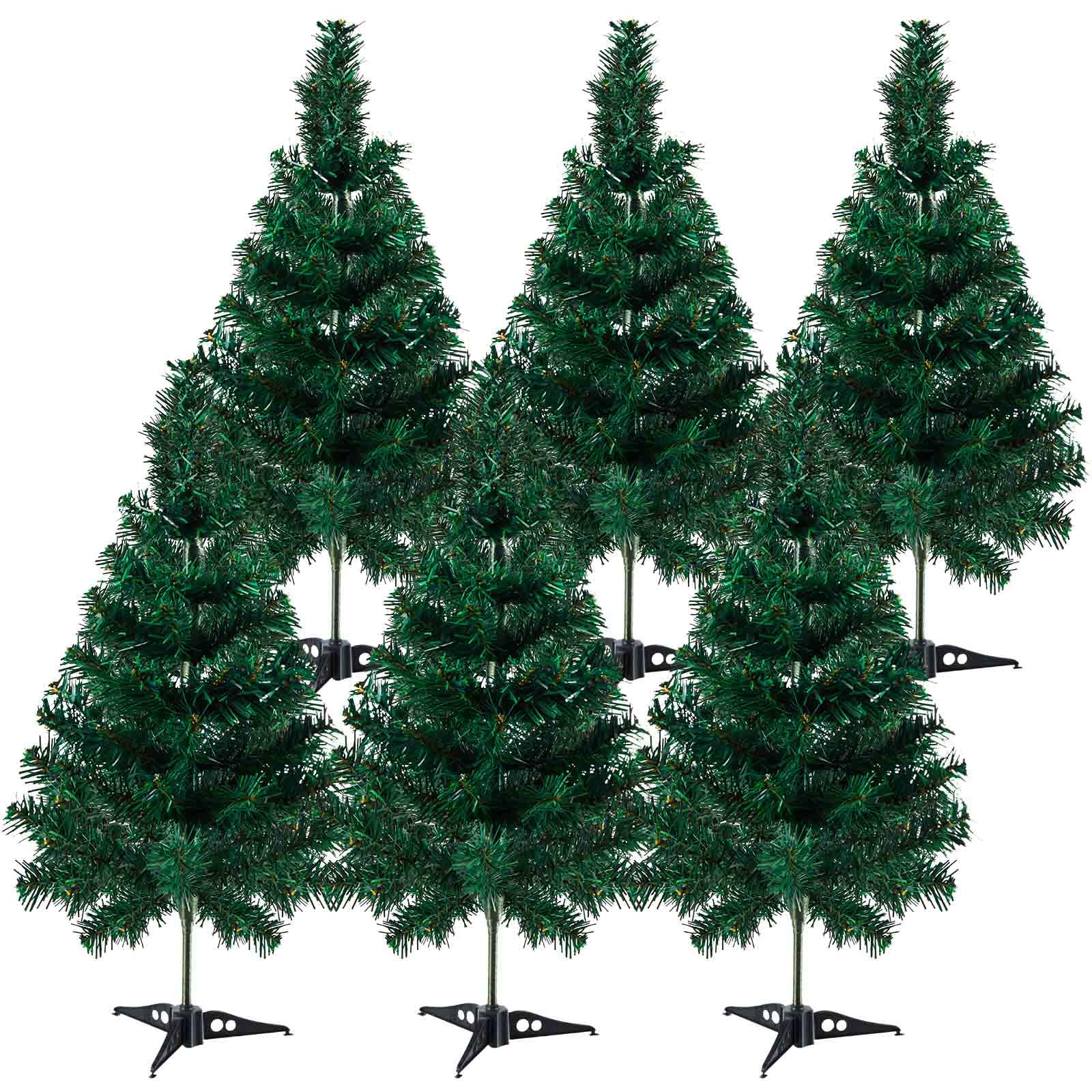 Leyndo 6 Pack 23.6 Inch Artificial Christmas Tree Mini Tabletop Pine Tree DIY Christmas Table Decor for Home Office Winter Holiday Table Top Decorations