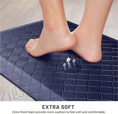 Vista 162 de HappyTrends - Tapete acolchado antifatiga de 17.3 x 28 pulgadas, grueso, impermeable, antideslizante, resistente, ergonómico, cómodo, para cocina