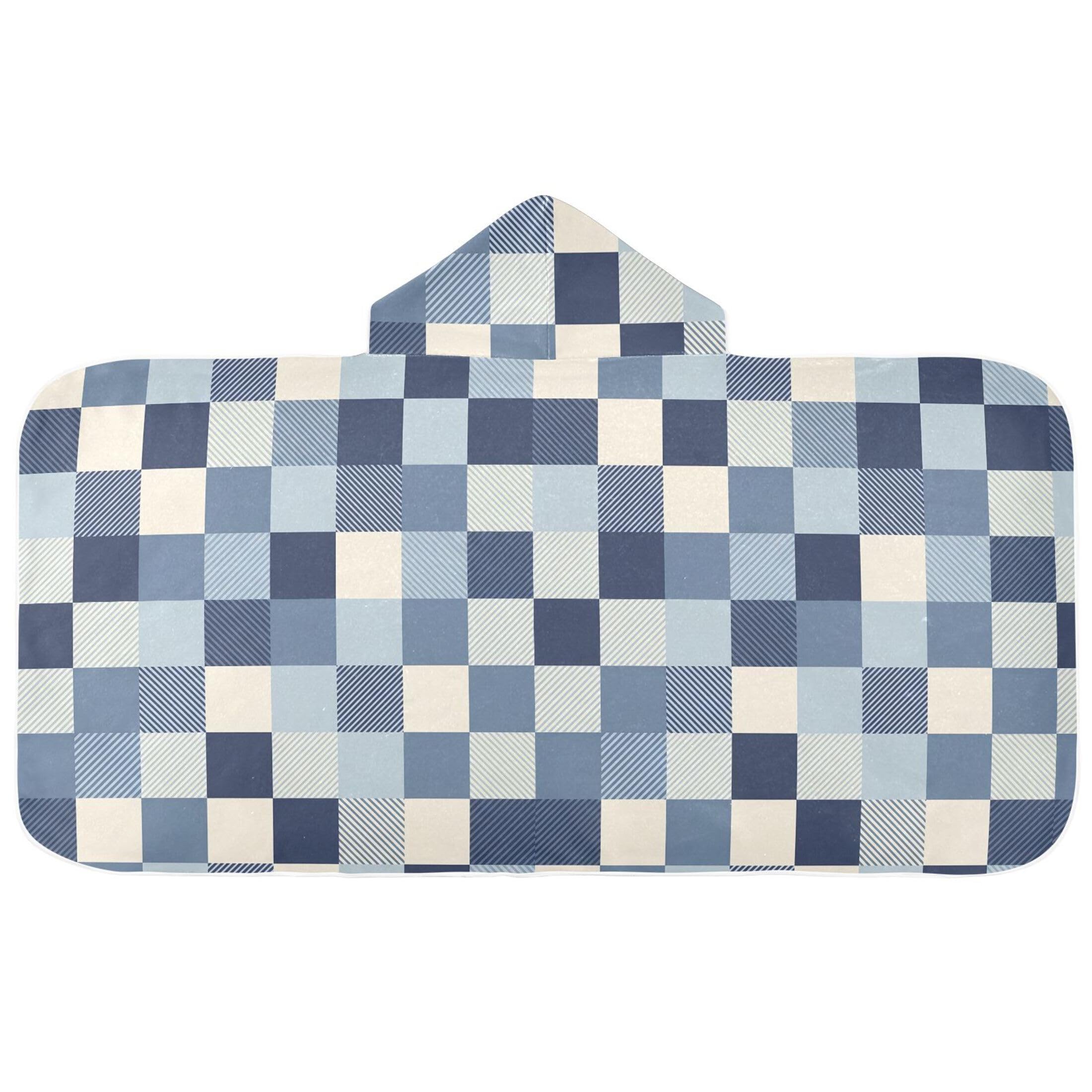 Fuauuyl Jean-like Plaid Hooded Baby Bath Towel Soft & Breathable Towel for Newborns Infants Toddlers, Nursery Essential