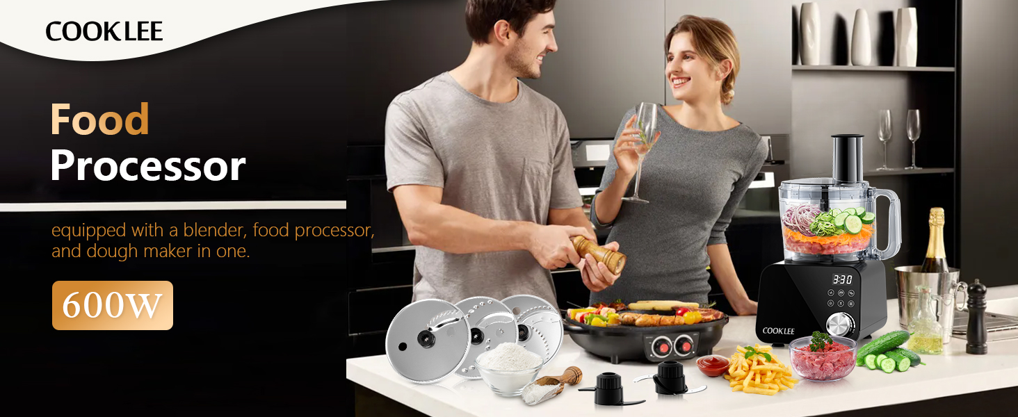 Amazon.com: COOKLEE Food Processor, 600 Watts, 6 Functions