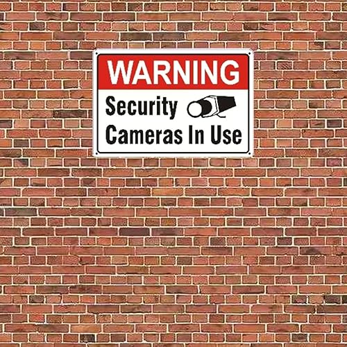 Miniatura 6 de Paquete de 4 cámaras de seguridad de advertencia en uso, plástico de estireno duradero resistente a la intemperie, 12 x 8 pulgadas para hogares,