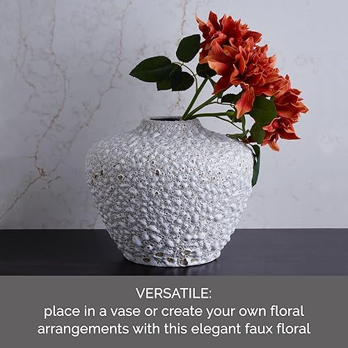 Miniatura 4 de Mikasa Copper Mum - Tallos de flores artificiales, flores falsas para decoración de otoño, juego de 3, 5 x 5 x 18 pulgadas