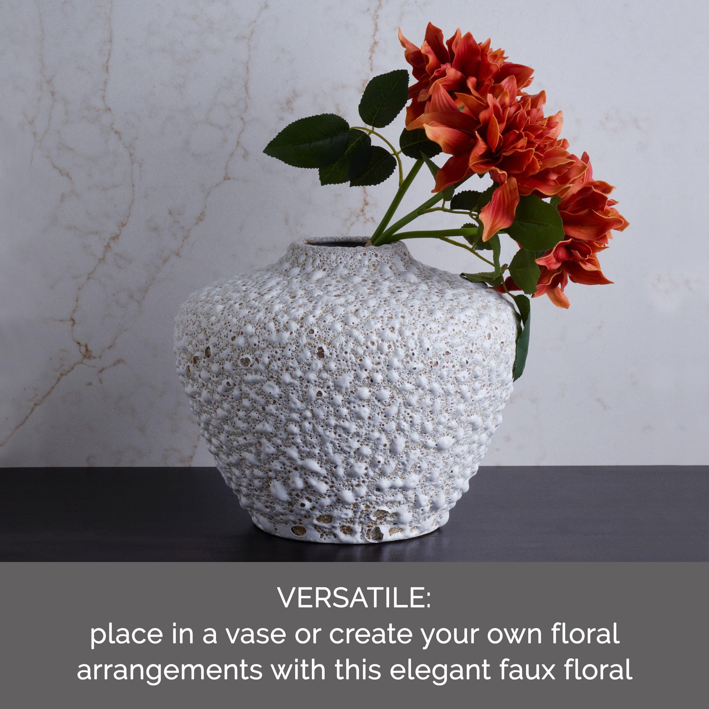 MIKASA Copper Mum - Set di 3 steli di fiori artificiali per decorazione autunnale, 12,7 x 12,7 x 45,7 cm