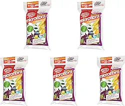 Flash Limp - Kit Com 5 Esponjas Microfibra Para Lavar Louças Multiuso