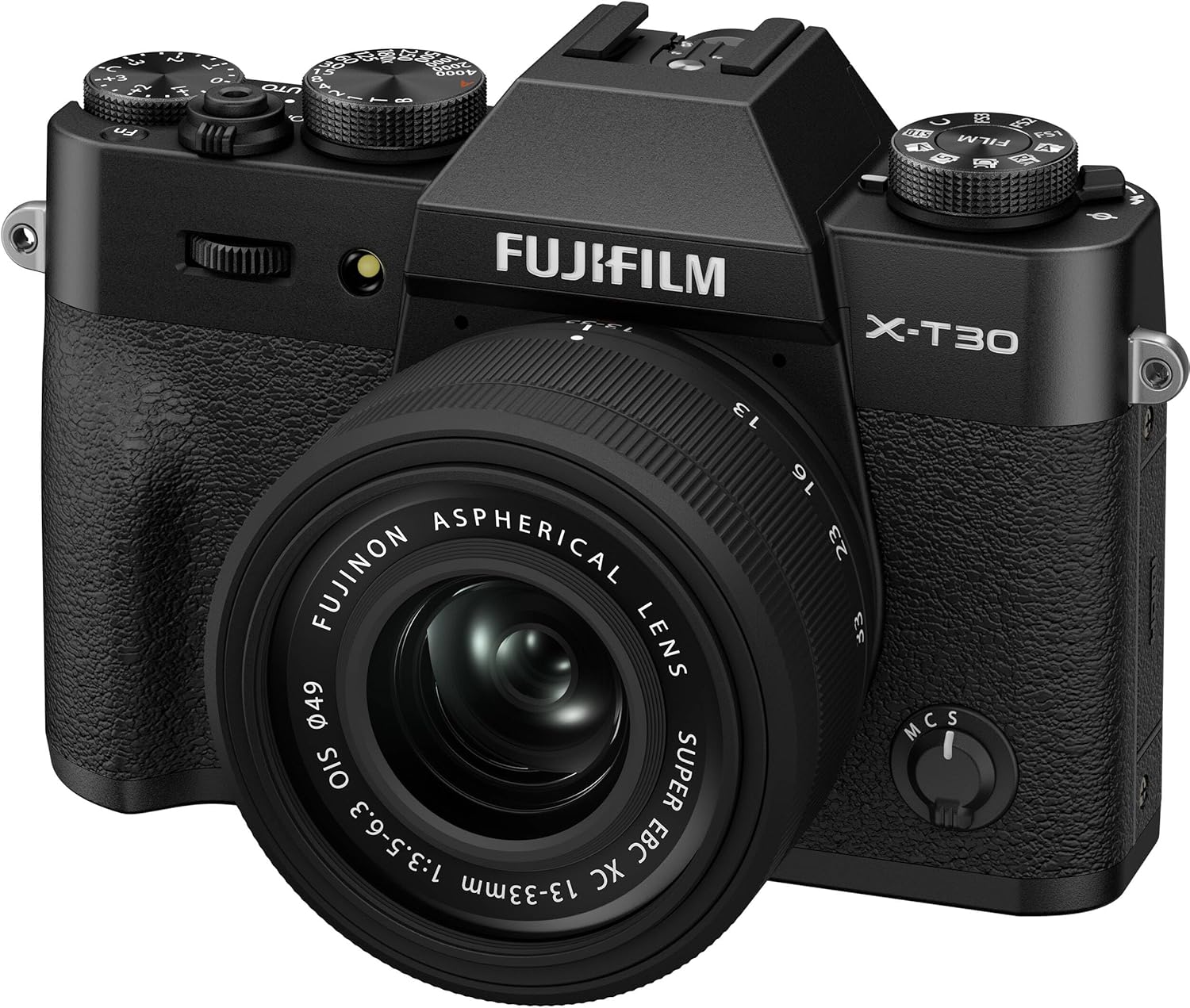 FUJIFILM X-T30 III Mirrorless Camera with 13-33mm f/3.5-6.3 Lens (Black) (16966880) Bundle with + 64GB Memory Card + Memory Card Wallet + Cleaning Kit