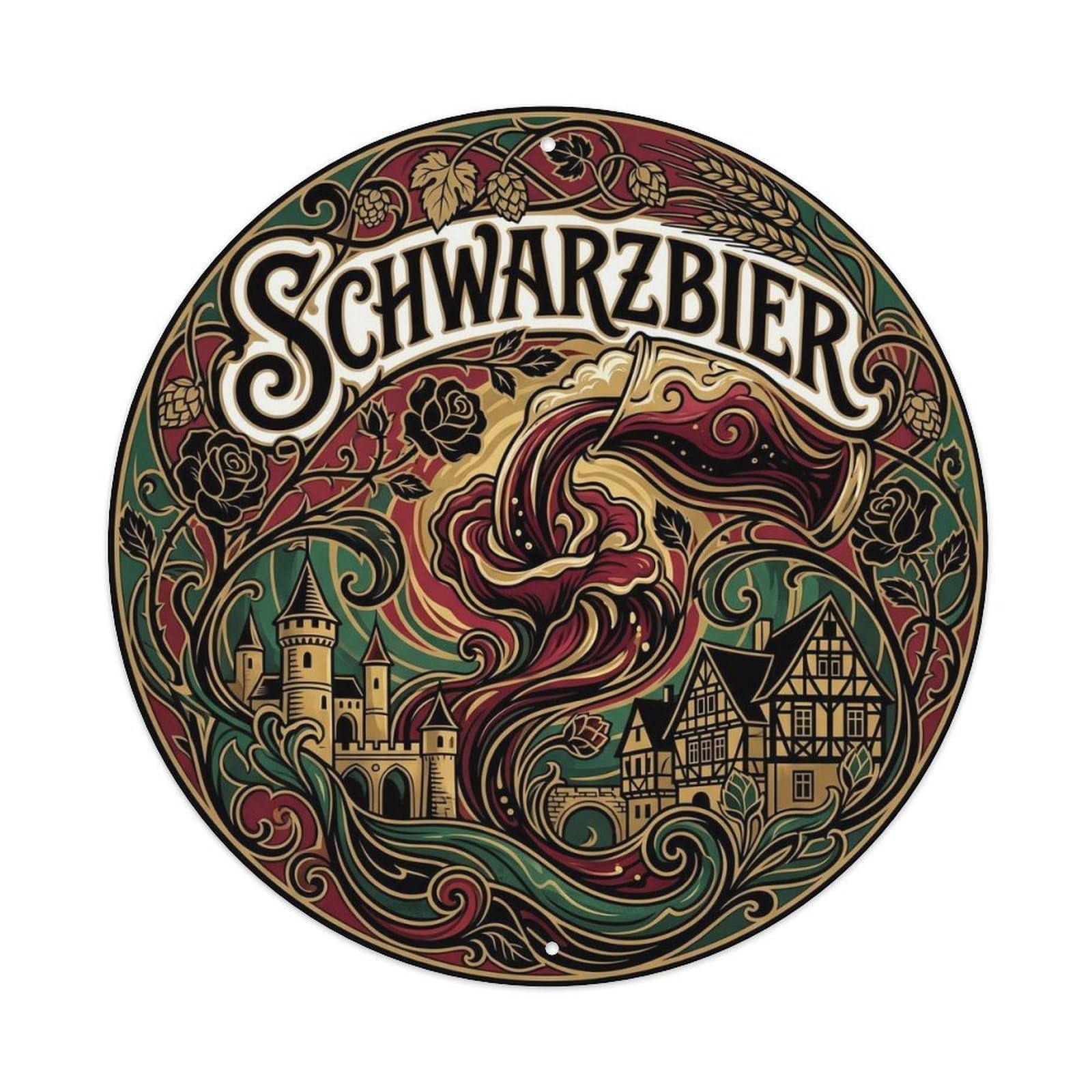 German Schwarzbier Taproom Old School Wild Ferment Metal Tin Sign