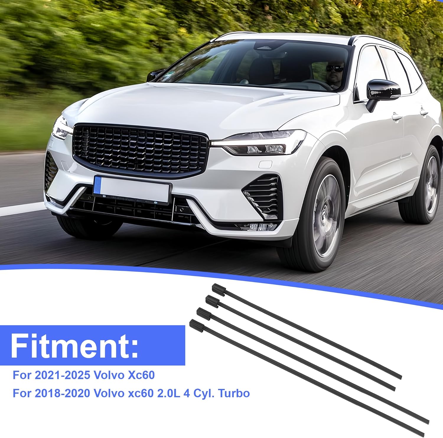 4PCS Front Windshield Wiper Blades Refill Rubber Inserts Windscreen Blade Replacement Kit Left Right For Volvo XC60 B8 T8 SUV 2018-2025 Replace 31490722
