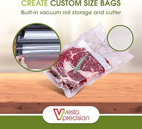 Miniatura 3 de Sellador al vacío de Vesta Precision - Vac n Seal Elite con bolsas y rollos de sellado al vacío de inicio extiende la frescura de los alimentos modo