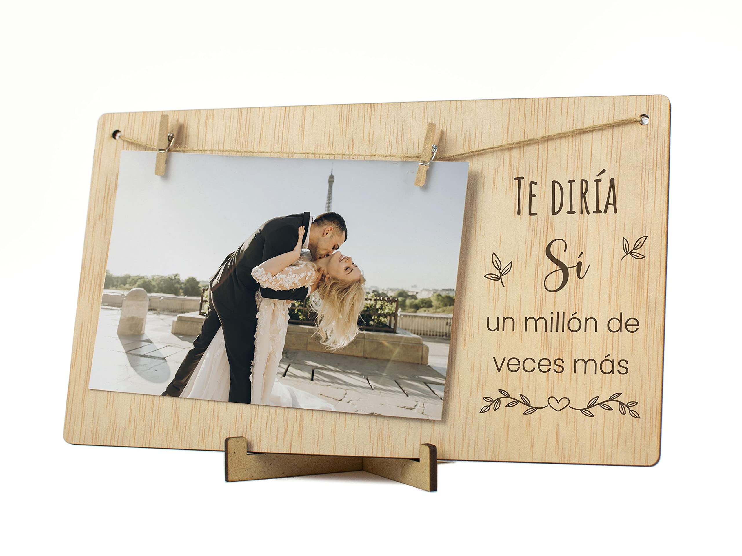 CONTRAXT Marco de Fotos Mama Dia de la Madre. Colgar fotos con pinzas madera natural ideas regalos detalles para mama postal madre primeriza wonderful original (Madre ES) — view 24