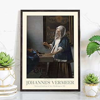Johannes Vermeer Poster Prints, Johannes Vermeer Prints Museum Gallery Exhibition Poster, Johannes Vermeer Paintings, Johannes Vermeer Art Works, Vintage Print, Home Wall Art, Office Wall Decor