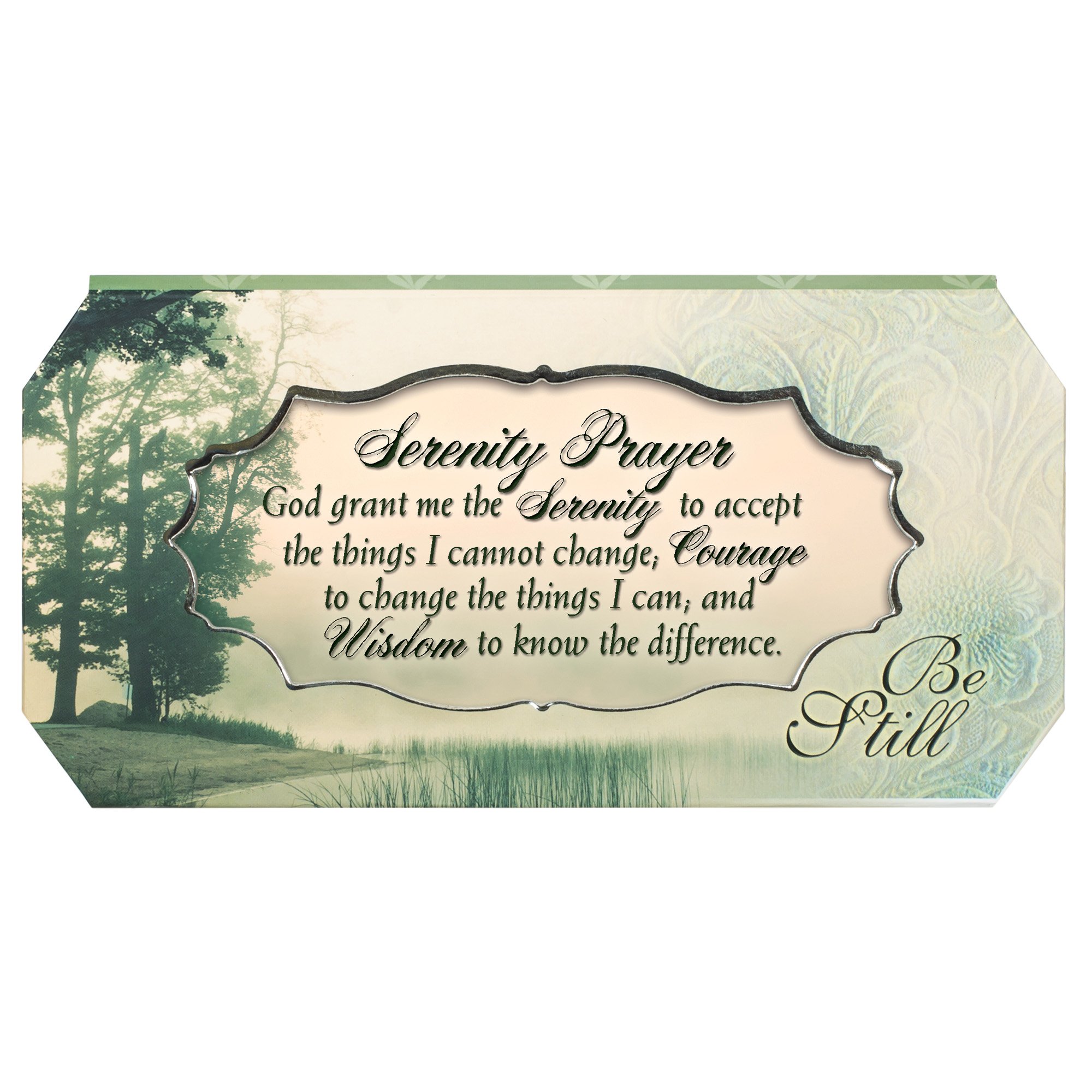 Cottage Garden Serenity Prayer Be Still Petite Belle Papier Musical Keepsake Jewelry Box - Plays Song Amazing Grace