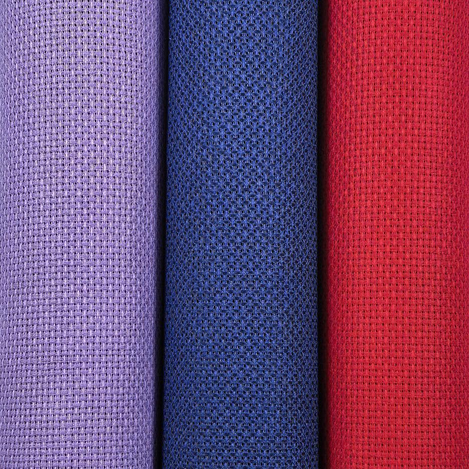 Image of KCS 3 pc of 15 inch x 18 inch(38cmx45cm) 16 Count Cross Stitch Cotton Aida Cloth Needlework Rolled Fabric Box,16CT,Lavender+Royal Blue+Red