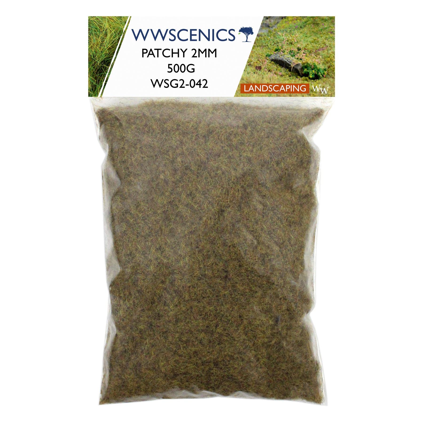 WWS War World Scenics WWScenics | 2mm Uneinheitliche Statische Grasfasern | 500g | WSG2-042 | Streugras für Modellbahn und Modellbau