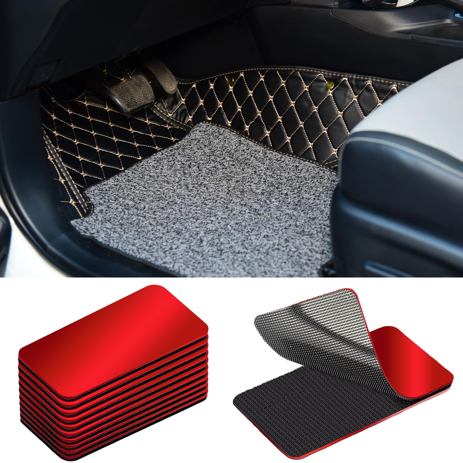 20 PCS Car Mat Fixing Clips, Universal Cars Floor Carpet Pad Retainer Hooks, Automotive Mats Sticker Double Side Tape for Fixing and Hanging, Home Office Use