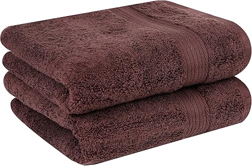 Miniatura 6 de Ample Decor Hand Towel for Bathroom 18 X 28 Inch 600 GSM 100% Cotton, Soft Absorbent - 2 Pcs Brown Marrón