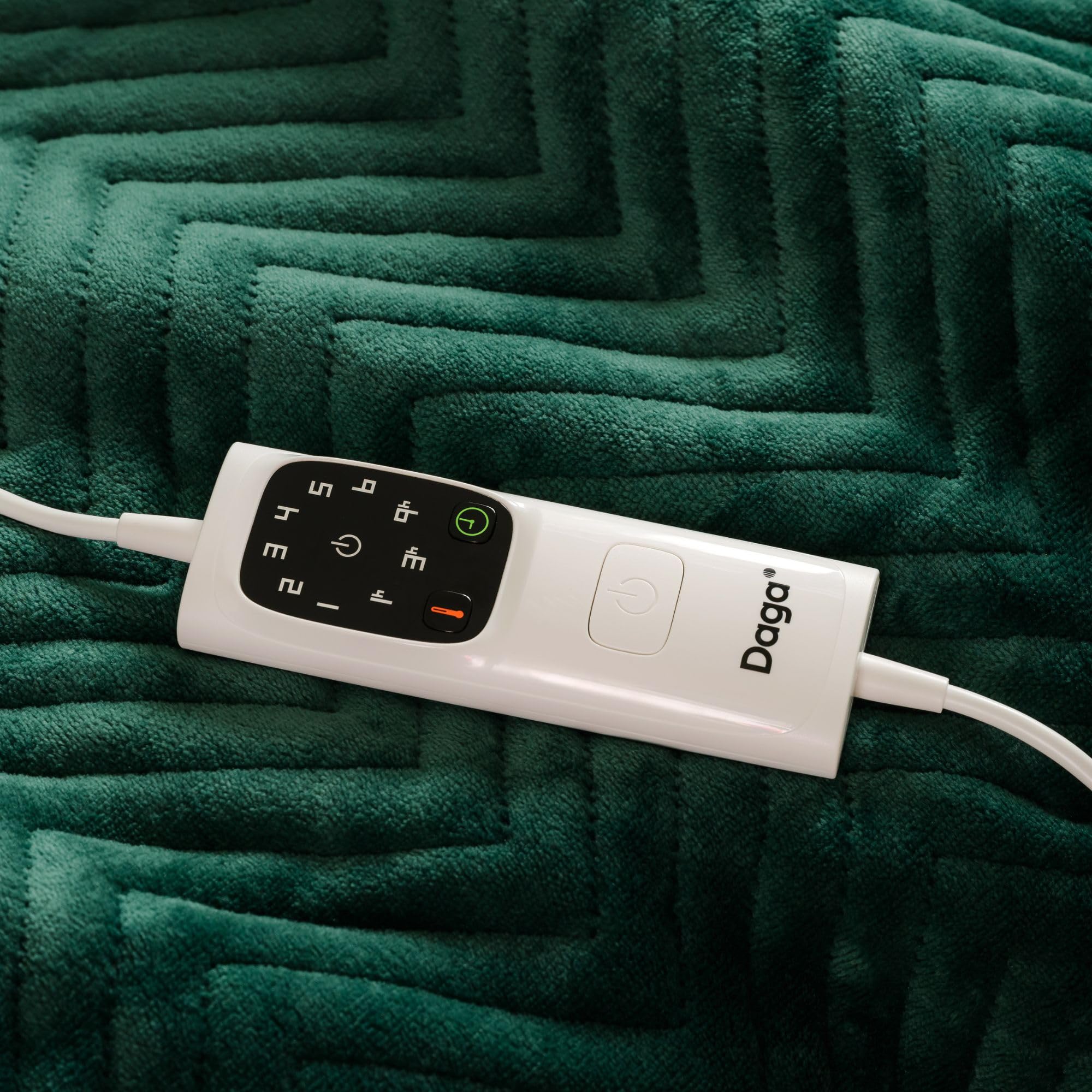 DAGA Coperta termica elettrica per divano Relax Soft Armonia Verde, tecnologia di riscaldamento Intellisense, tessuto e imbottitura in velluto, 6 livelli di temperatura, 160 x 120 cm