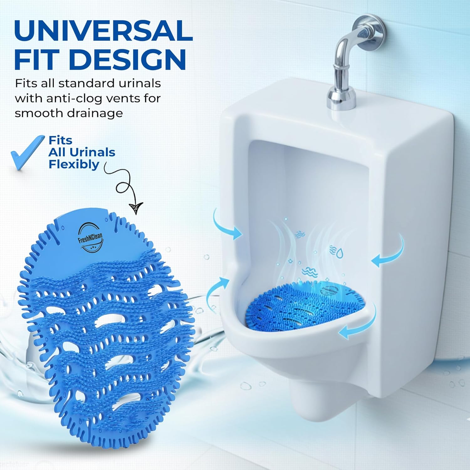 Urinal Screen Deodorizer - (12 Pack) Anti-Splash Urinal Cakes - Odor Protection Urinal Screens - Long-Lasting Urinal Deodorizers for Bathrooms in Offices, Schools and Stadiums - Free Gloves Included