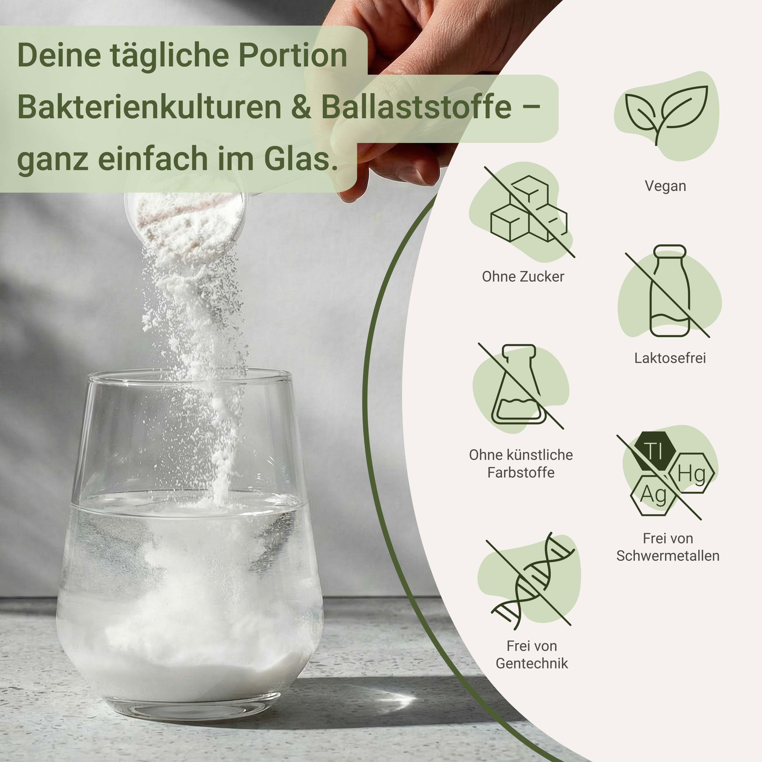 for you darmflora komplex neutral - mit 11 Bakterienstämmen, 22 Milliarden Keimen pro Portion & 2 Arten von Ballaststoffen: resistentes Dextrin aus Mais & Akazienfaser - Ohne Zusätze