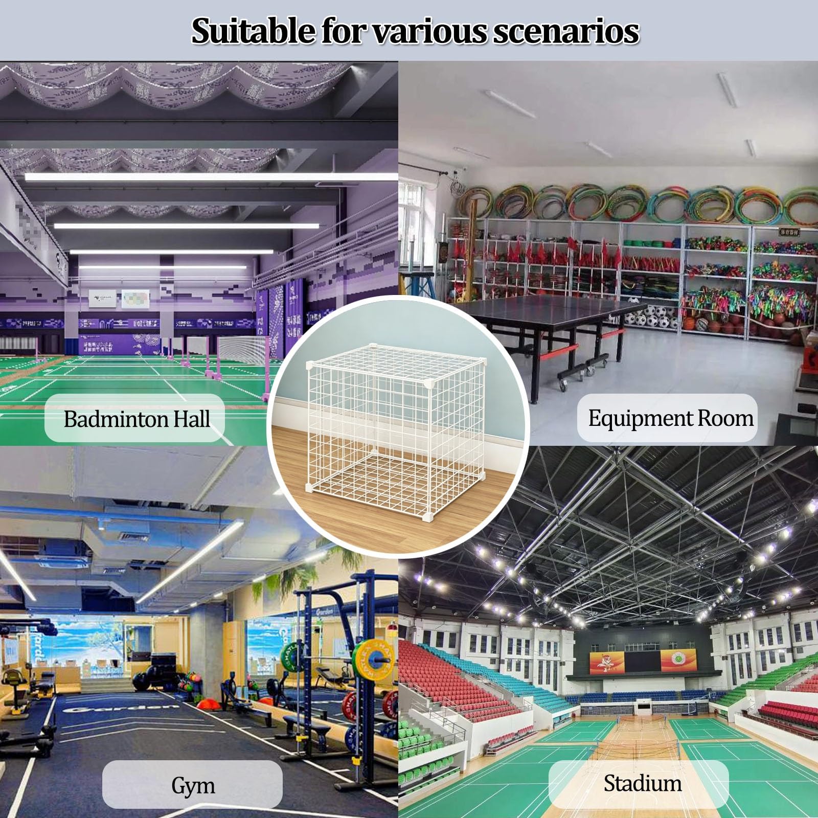 Supporto per Racchette da Tennis, Organizer a Grande capacità per Racchette da Tennis e Badminton, rastrelliera antiruggine per Attrezzatura Sportiva (casa, Palestra, Campo)