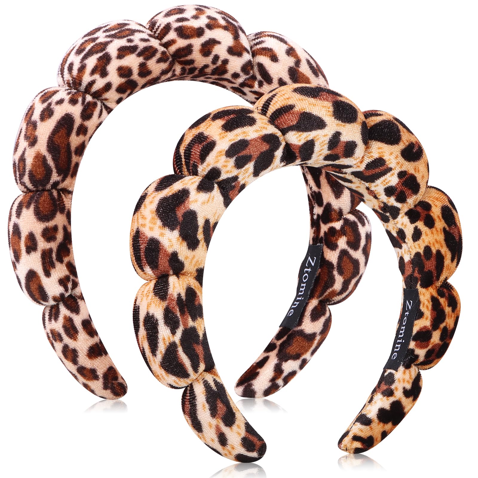 Ztomine Spa Headbands for Washing Face or Facial, Set of 2 Skincare, Terry Cloth Headband Wash Headband Combo Pack - Puffy Makeup Headbands for Face