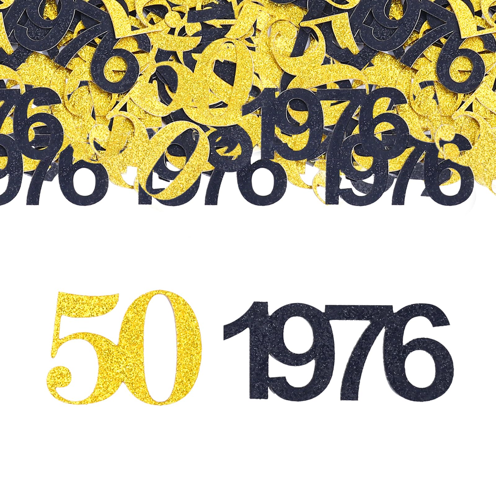 GoldRock Confetti 50th Birthday Decoration Large 3.5-5 cm, Pack of 100 Golden Wedding 50 Table Decoration 1976, Deco 50th Birthday Man Woman, Confetti 50 Birthdays, Table Decoration 50th Birthday