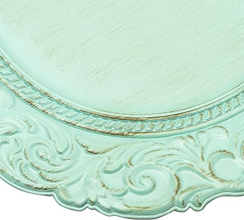 Miniatura 2 de Simply Elegant Plato de carga de plástico vintage, plato de servicio para fiestas, cenas, bodas, quinceañeras y eventos, 13 pulgadas de diámetro,